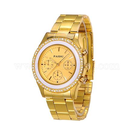 高品質の女性用ステンレス製クォーツツイスト時計  ラインストーン付き  ゴールドカラー  70mm  ウォッチヘッド：46x42x11mm WACH-N027-06G-1