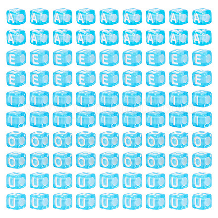 Pandahall 100шт 5 цвета прозрачные акриловые бусины TACR-TA0001-55B-1