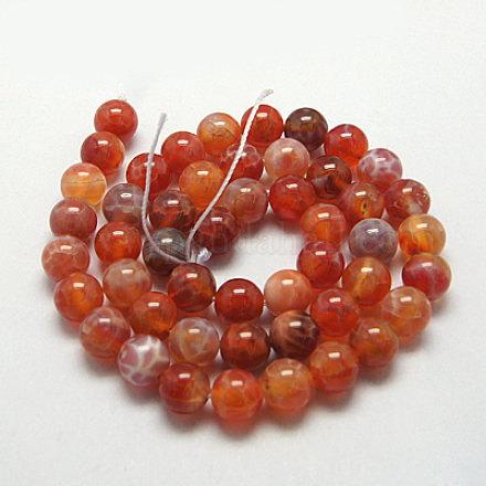 Natural Fire Crackle Agate Beads Strands G-G212-16mm-10-1