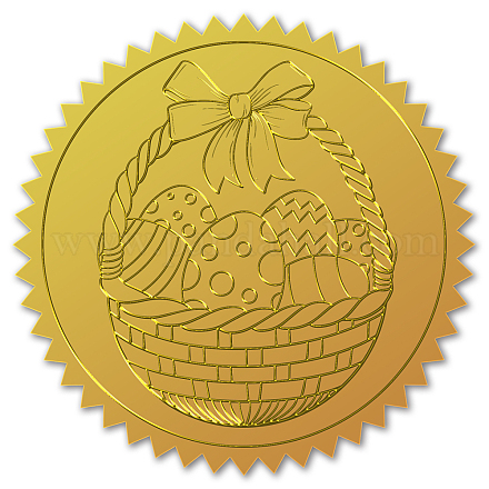 CRASPIRE 100pcs Gold Foil Certificate Seals Easter Egg Embossed Gold Certificate Seals 2