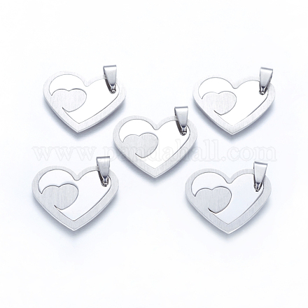 Stainless Steel Love Heart Pendants for Valentine's Day X-SSP043Y-1