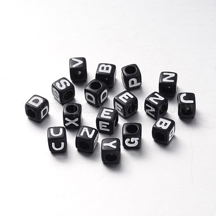 Perles européennes de lettre en acrylique SACR-O002-10mm-01-1
