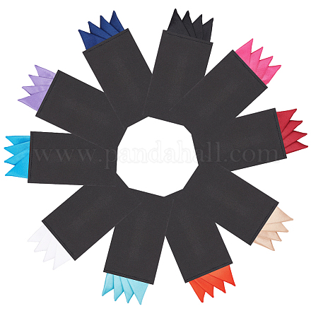 Fingerinspire 10pcs 10 couleurs accessoires de serviette de poche en polyester AJEW-FG0002-32-1