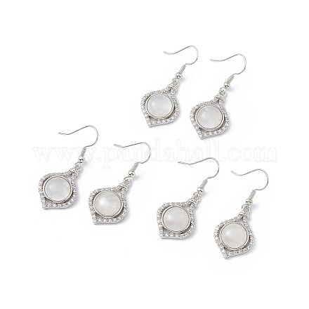 Natural Quartz Crystal Vase Dangle Earrings EJEW-A092-01P-20-1