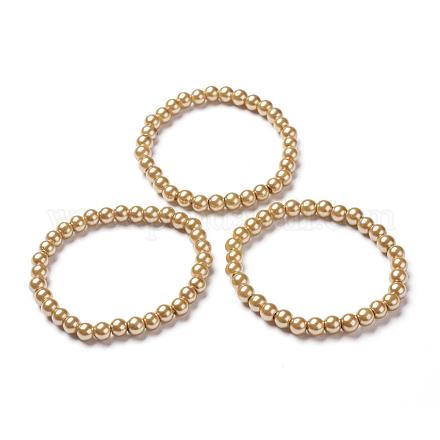 Stretchy Glass Pearl Bracelets BJEW-D068-4mm-8-1
