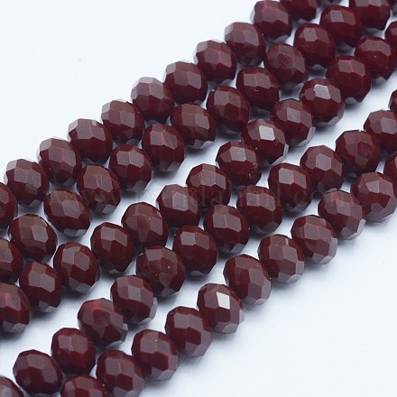 Chapelets de perles en rondelles facettées en verre GLAA-E403-07-1