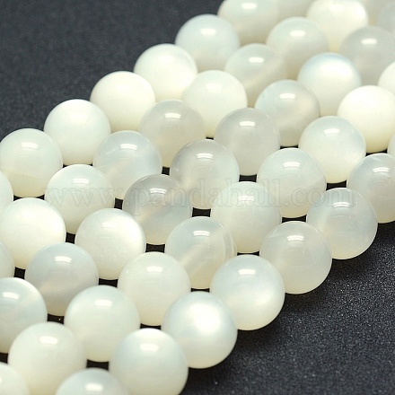 Chapelets de perles en pierre de lune naturelle G-P342-02A-14mm-A-1