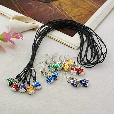 Fashion Jewelry Sets for Christmas: Adjustable Necklaces & Earrings SJEW-JS00191-1