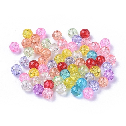 Perles en verre craquelé transparentes CCG-R001-10mm-M-1