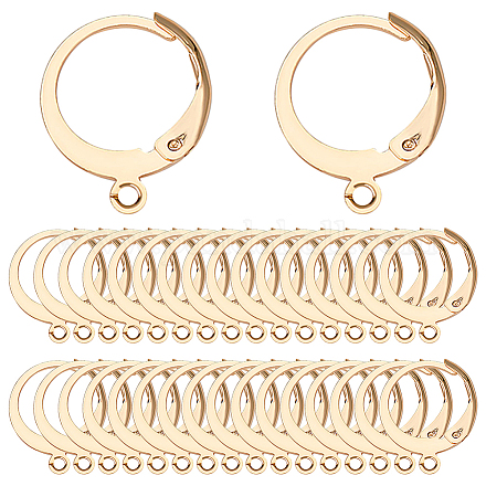 SUNNYCLUE 1 Box 80Pcs Leverback Earring Hooks Real 18K Gold Plated Stainless Steel Huggie Hoop Round Leverbacks Earwires Lever Back Hoops for Jewelry Making Earrings Backs Findings Replacement Adult STAS-SC0004-59G-1