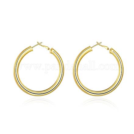 Impressionnant anneau de conception laiton boucles d'oreilles EJEW-BB01544-1
