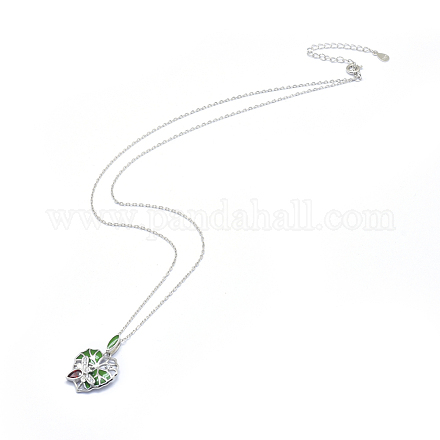 925 подвесные стерлингового серебра ожерелья NJEW-F246-12P-1