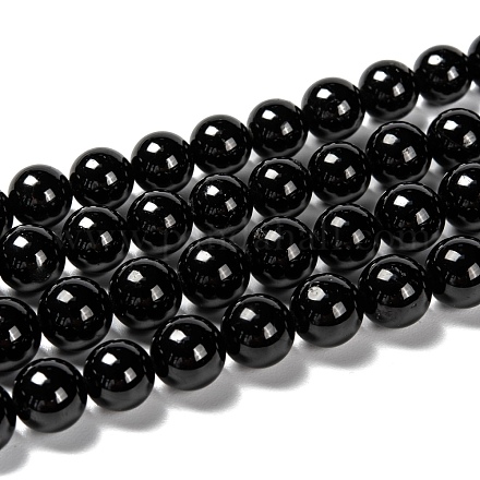 Grade a tourmaline naturelle brins de perles rondes G-L417-10-8mm-1