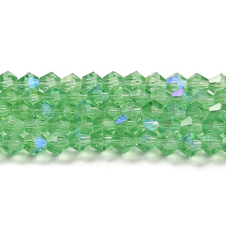 Transparentes perles de verre de galvanoplastie brins GLAA-F029-4mm-D24-1