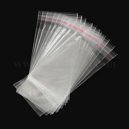 セロハンのOPP袋  長方形  透明  10x4.5cm  穴：8mm  一方的な厚さ：0.035mm  インナー対策：6x4.5のCM OPC-S014-07-1