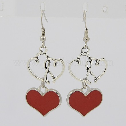 Valentine Interlocking Heart Earrings EJEW-PJE593-04-1