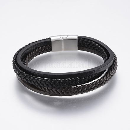 Leather Cord Multi-strand Bracelets BJEW-F325-14P-1