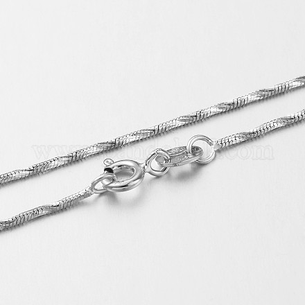 Electroplated Sterling Silver Snake Chain Necklaces NJEW-N0048-25-18-1