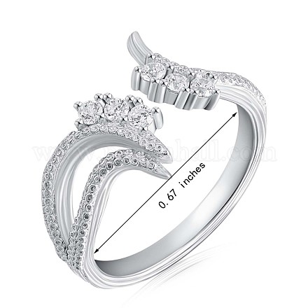 925 anello a polsino aperto con fenice in argento sterling placcato rodio e zirconi cubici da donna JR889A-1
