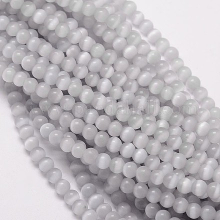 Chapelets de perles d'œil de chat X-CE-M011-6mm-19-1