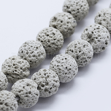 Fili di perle di roccia lavica naturale G-P349-01-8mm-1