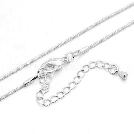 Collares de cadena de serpiente redonda chapada en latón X-NJEW-E029-05S-1