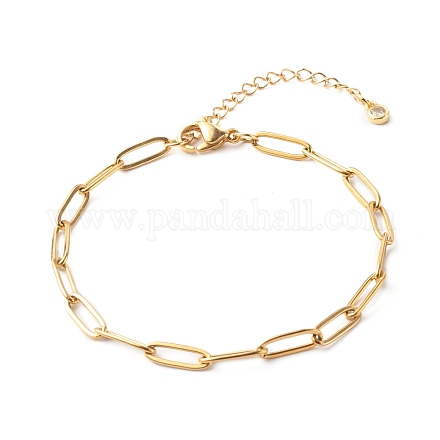 304 Stainless Steel Paperclip Chains Bracelet BJEW-JB06523-01-1