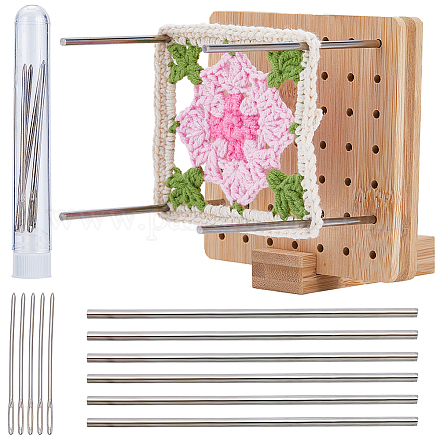 Квадратная бамбуковая доска для вязания крючком DIY-WH0002-62A-1
