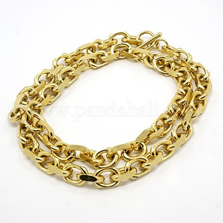 304 Stainless Steel Cable Chains Necklaces NJEW-F039-28-1