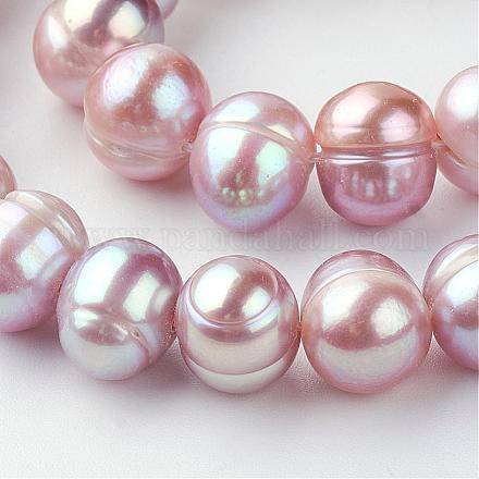 Hebras de perlas de agua dulce cultivadas naturales PEAR-R064-13-1
