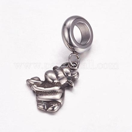 304 amuletos colgantes europeos de acero inoxidable OPDL-G006-13AS-1