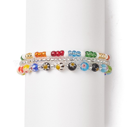 Ensembles de bracelets en perles de rocaille de verre BJEW-JB09074-1