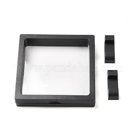 プラスチックフレームスタンド  透明なメンブレン付き  3Dフローティングフレームディスプレイホルダー  コインディスプレイボックス  ブラック  11x11.5x2cm ODIS-N010-04A-1
