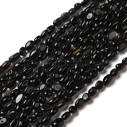Natürlichen Obsidian Perlen Stränge G-I351-A08-1