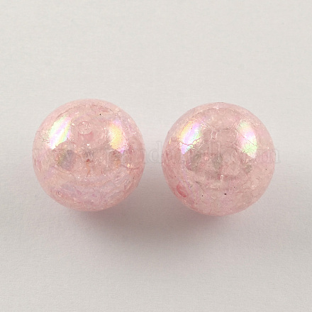 AB Color Transparent Crackle Round Acrylic Beads X-CACR-S006-01-1
