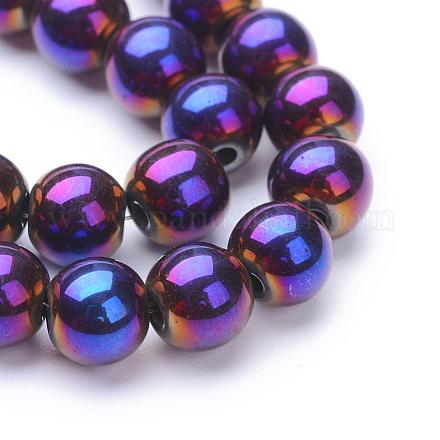 Chapelets de perles en hématite synthétique sans magnétiques G-S096-4mm-6-1