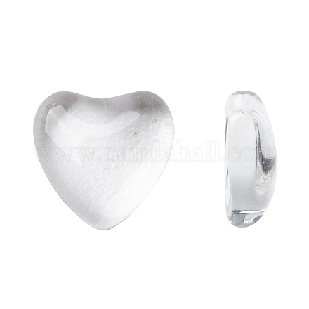 Cabochons cardiaques de verre transparent GGLA-R021-8mm-1