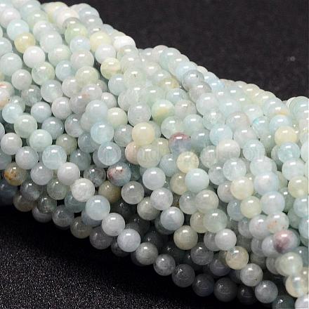 Chapelets de perles en aigue-marine naturelle G-UK0001-98-6mm-1