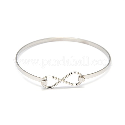 Stylish 304 Stainless Steel Infinity Bangles BJEW-L374-07P-1