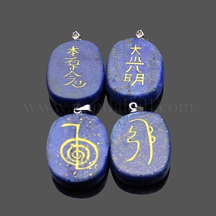 4 pièces 4 styles pendentifs en lapis-lazuli naturel RELI-PW0001-052E-1