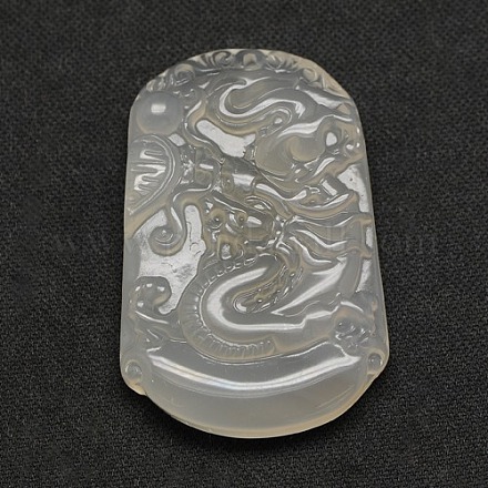 Natural Agate Cameo Pendants G-F083-20-1