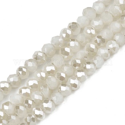 Chapelets de perles en verre opaque de couleur unie X-EGLA-Q112-B02-1