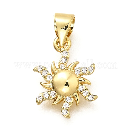 Подвески из микрофибры в форме солнца из латуни с кубическим цирконием KK-S508-06G-1