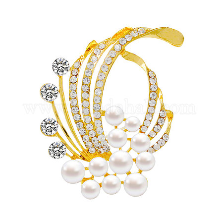 Butterfly Alloy Acrylic Pearl Brooches JEWB-N0049-45A-1