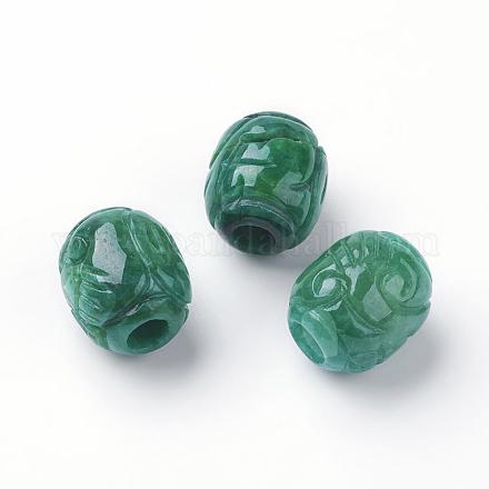 Perles européennes de Myanmar jade/jade birman naturel X-G-E418-22-1