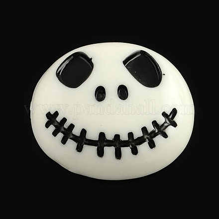 Halloween Theme Skull Resin Cabochons X-CRES-Q162-07-1