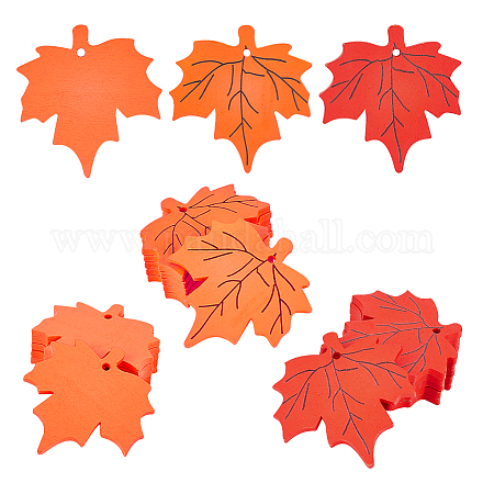 AHANDMAKER 18Pcs Fall Thanksgiving Maple Leaf Wood Maple Leaf Hanging Decors Small Tree Hanging Ornament Wood Maple Leaf Cutouts Decoration Fall Harvest Decors for Thanksgiving Halloween DIY Craft WOOD-GA0001-53-1
