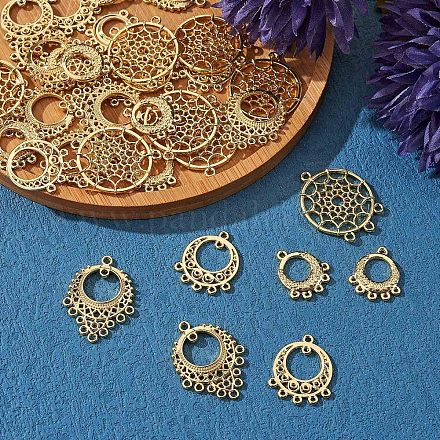 20 Pieces Tibetan Antique Chandelier Charms Pendant Alloy Round Filigree Charm Mixed Shape for Jewelry Necklace Earring Making Crafts JX427A-1