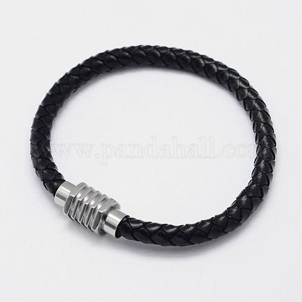 Braided Leather Cord Bracelets BJEW-I199-08-1