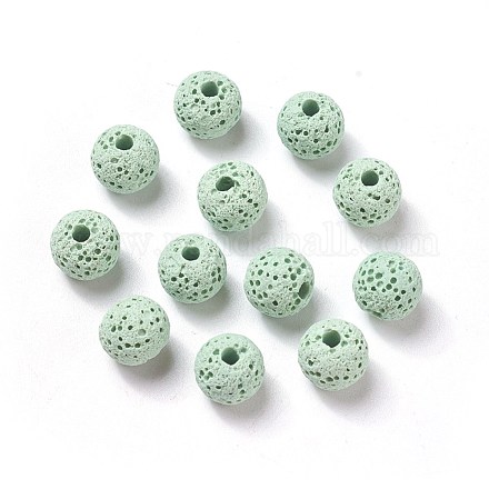Perles de pierre de lave naturelle non cirées X-G-F325-8mm-A04-1